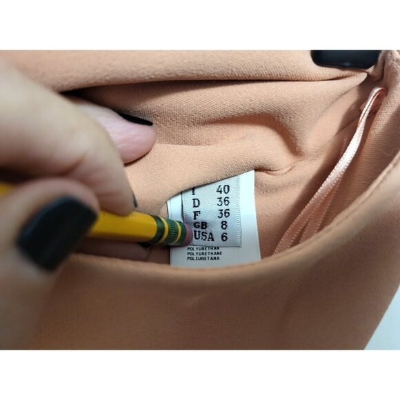 Cedric Charlier Asymmetrical Wrap Midi Skirt Peach Beige Designer Italy - Picture 12 of 15